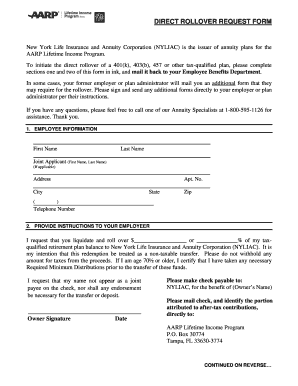 Direct Rollover Request Form