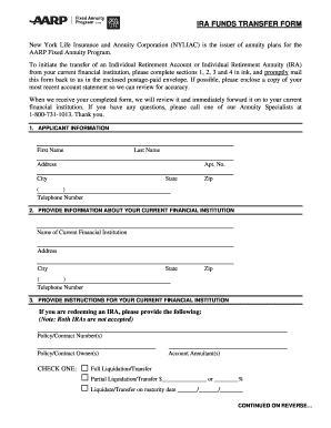 IRA Funds Transfer Form
