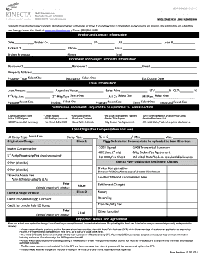 Broker and Contact Information Borrower and Subject