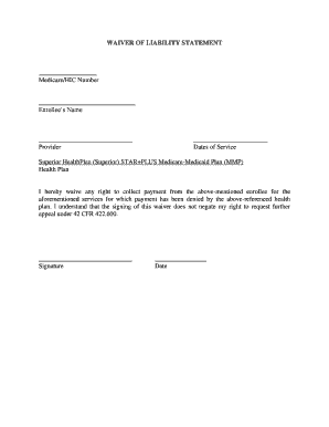Waiver of Liability Statement