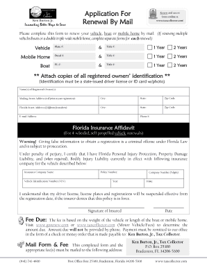 Florida Vehicle Registration Renewal Form