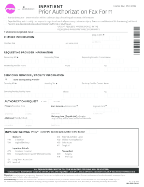 Prior Authorization Fax Form