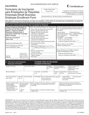 California Small Business Employee Enrollment Form