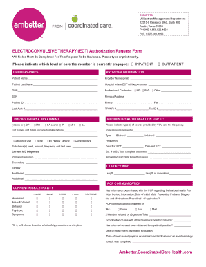 Electroconvulsive Therapy Authorization Request Form