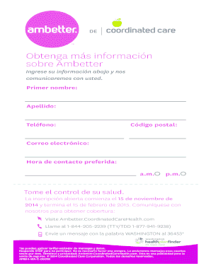 Formulario de inscripción de Ambetter