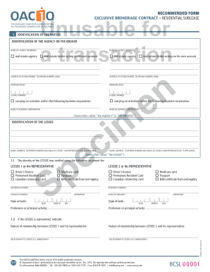 Exclusive Brokerage Contract for Residential Sublease