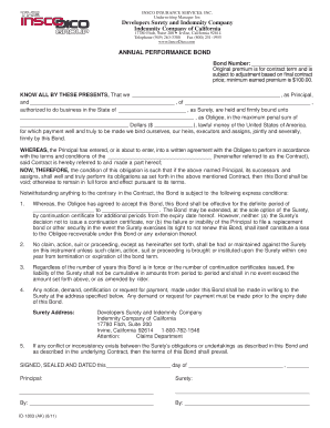 Annual Performance Bond