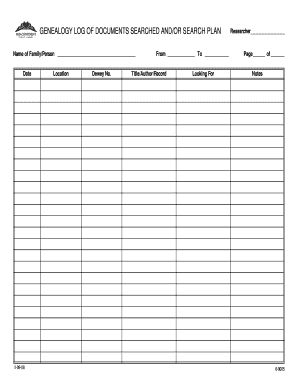 Genealogy Document Search Log