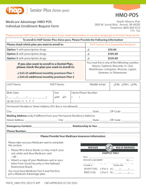Medicare Advantage HMO-POS Enrollment Form