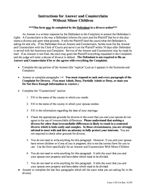 South Dakota Answer and Counterclaim Without Minor Children