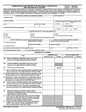 Subcontracting Report for Individual Contracts