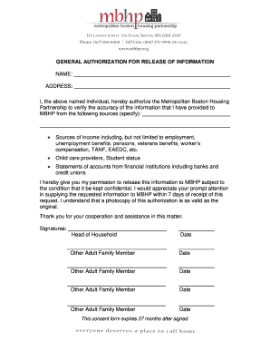 General Authorization for Release of Information