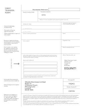 CREST Transfer Form