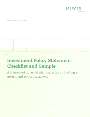 Statement of purpose template word - Investment Policy Statement Checklist and Sample