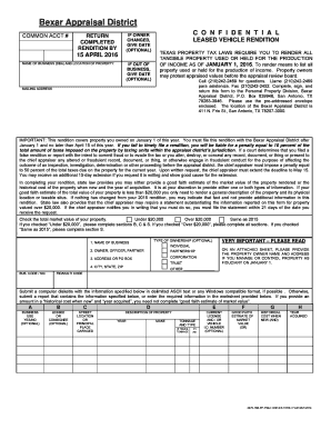 Texas Property Tax Rendition Form