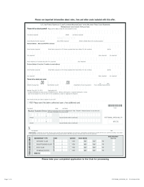 US Air Force Services Club Platinum MasterCard Application