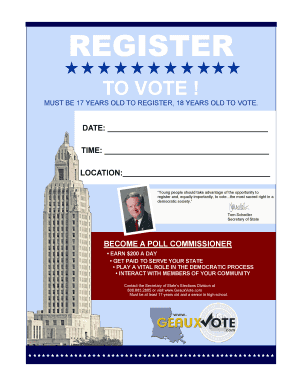 Louisiana Voter Registration Form
