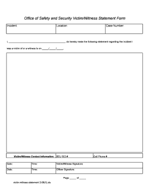 Victim Witness Statement Form