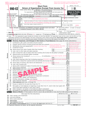 Form 990-EZ Return of Organization Exempt From Income Tax