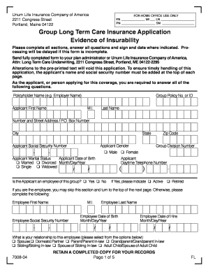 Group Long Term Care Insurance Application
