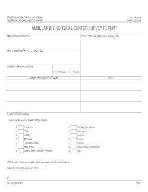 Ambulatory Surgical Center Survey Report
