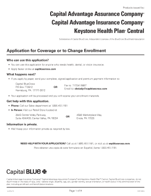 Capital BlueCross Health Insurance Application