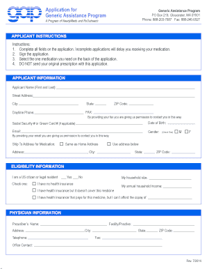 Generic Assistance Program Application