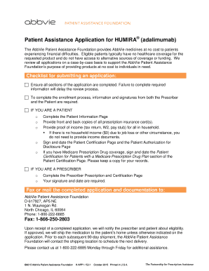 Patient Assistance Application for HUMIRA