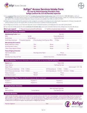Xofigo Access Services Intake Form