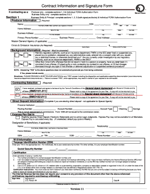 Mutual of Omaha Contract Information and Signature Form