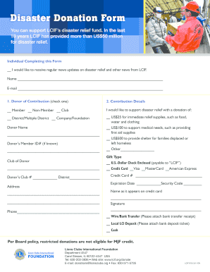 Disaster Donation Form