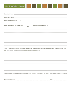 Physician's Permission Form
