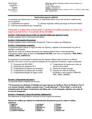 Solicitud del Programa de Asistencia al Paciente de Boehringer Ingelheim