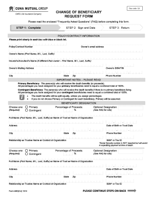 Change of Beneficiary Request Form