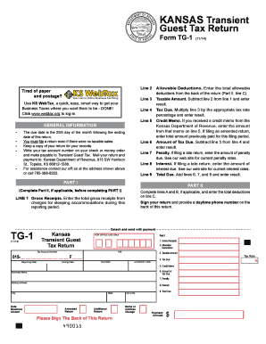 Kansas Transient Guest Tax Return