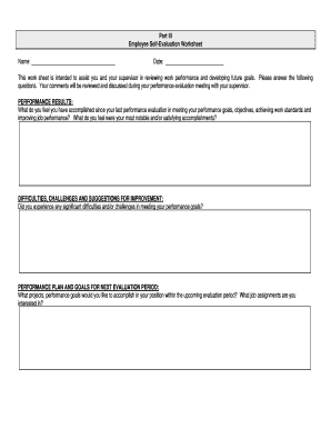 Employee Self-Evaluation Worksheet