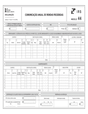 Declaração Comunicação Anual de Rendas Recebidas