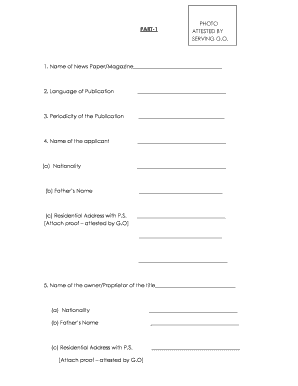Indian Newspaper Registration Form