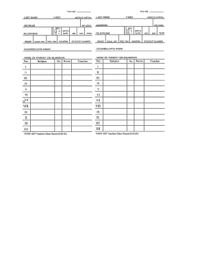 Teachers Class Record Form