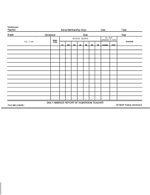 Daily Absence Report of Homeroom Teacher