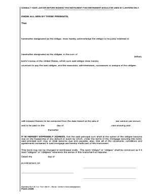 New York Bond Form 8012