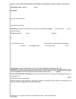 Release of Part of Mortgaged Premises