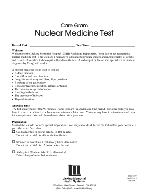 Nuclear Medicine Test Instructions
