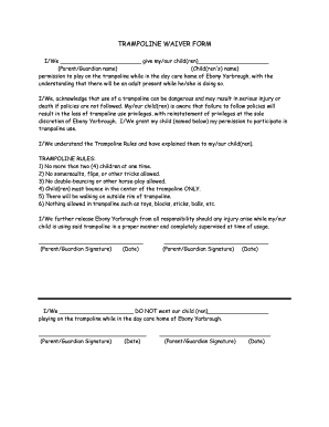 Child Care Waiver Template from www.pdffiller.com
