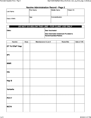 Vaccination Signature Form