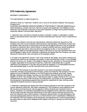 STG Indemnity Agreement