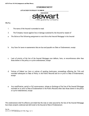 ALTA Form 10.1-06 Assignment and Date Down Endorsement