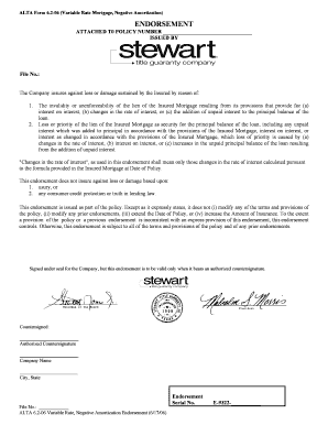 ALTA Form 6.2-06 Variable Rate Mortgage Endorsement