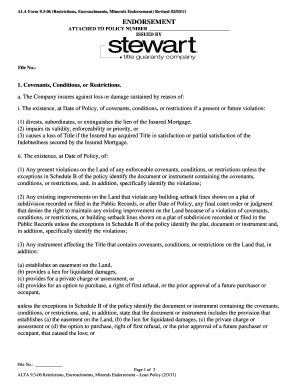 ALA Form 9.3-06 Restrictions Encroachments Minerals Endorsement