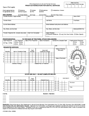 Ohio Dental Services Prior Authorization Form